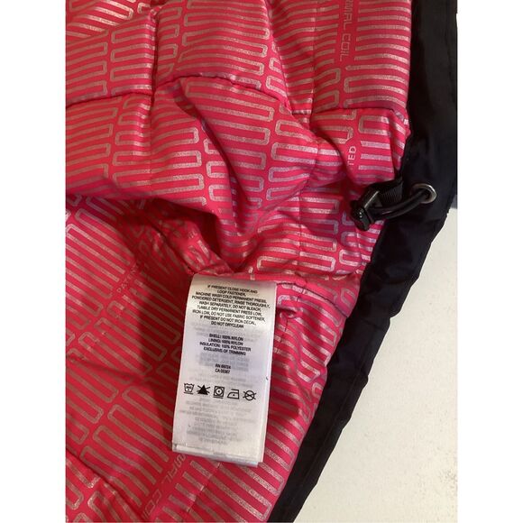 Columbia Thermal Coil Full Zip Jacket Coat Sz XL Hooded Black Pink - Picture 6 of 9